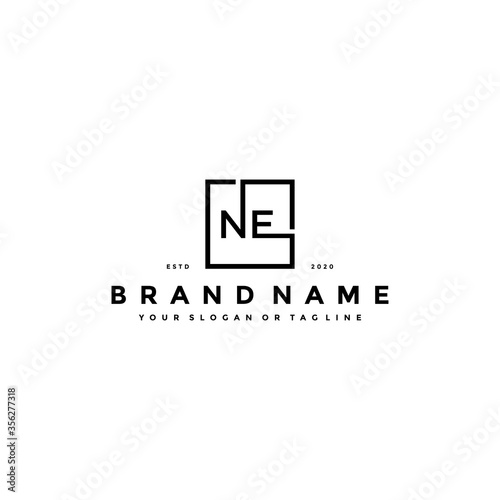 letter NE logo design vector