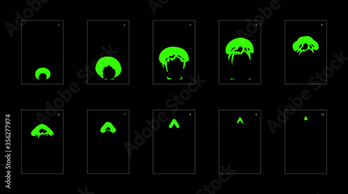 liquid explosion effect. Explosion Animation effect. Animation Sprite sheet for games, cartoon or animation. vector style animation effect 1137.