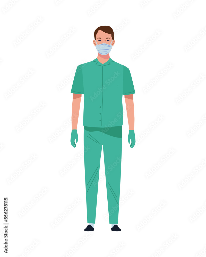 male surgeon doctor wearing medical mask character male surgeon doctor wearing medical mask character