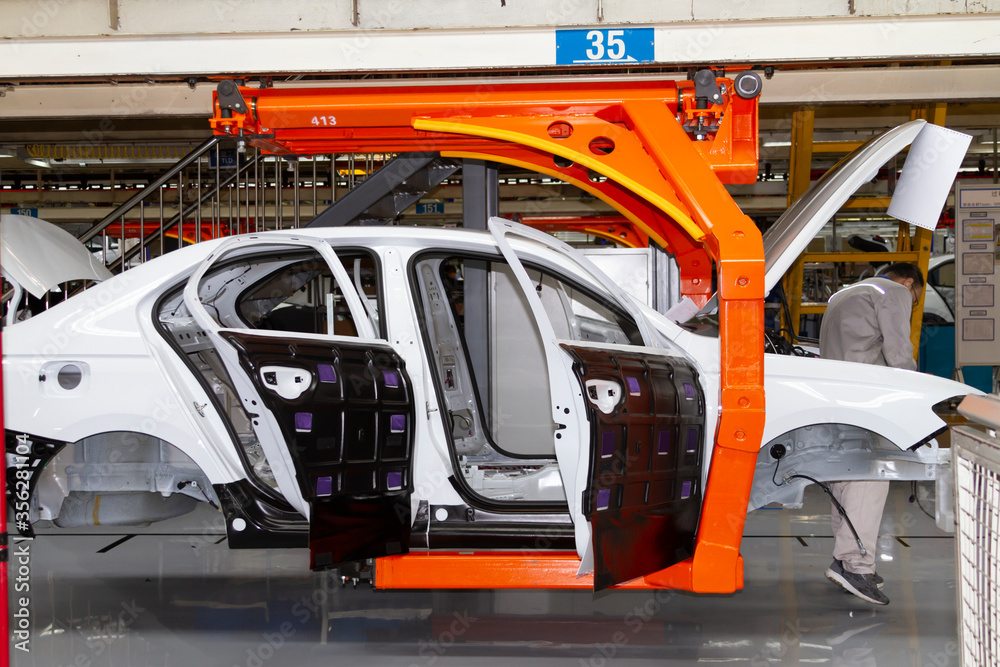 Automobile manufacturing assembly line in China