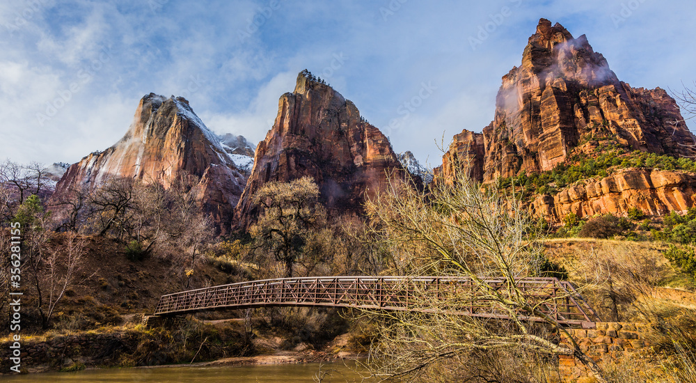View of Court of the Patriarchs in Zion National Park