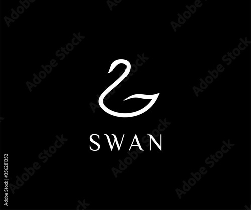 Swan logo design template vector