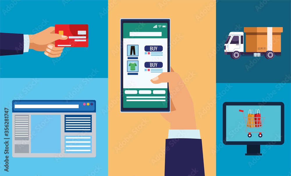 delivery service online with smartphone and desktop delivery service online with smartphone and desktop