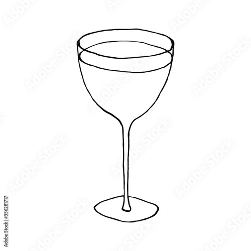hand-drawing the glass with cocktail, vector