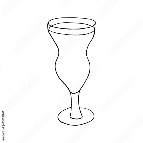hand-drawing the glass with cocktail, vector