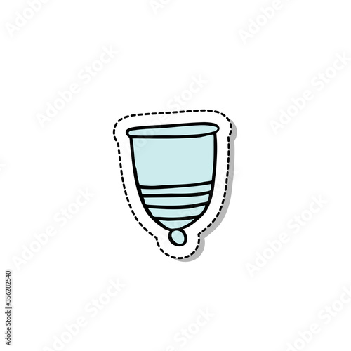 menstrual cup doodle icon, vector illustration
