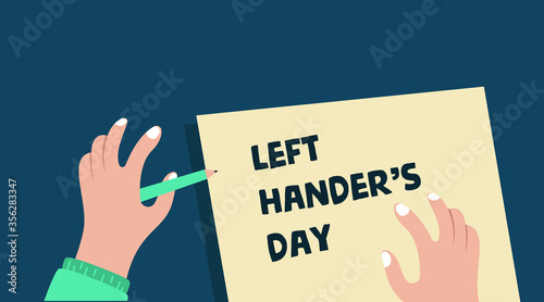 International left hander's day illustration