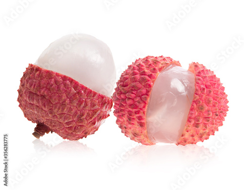  lychees isolated on white background
