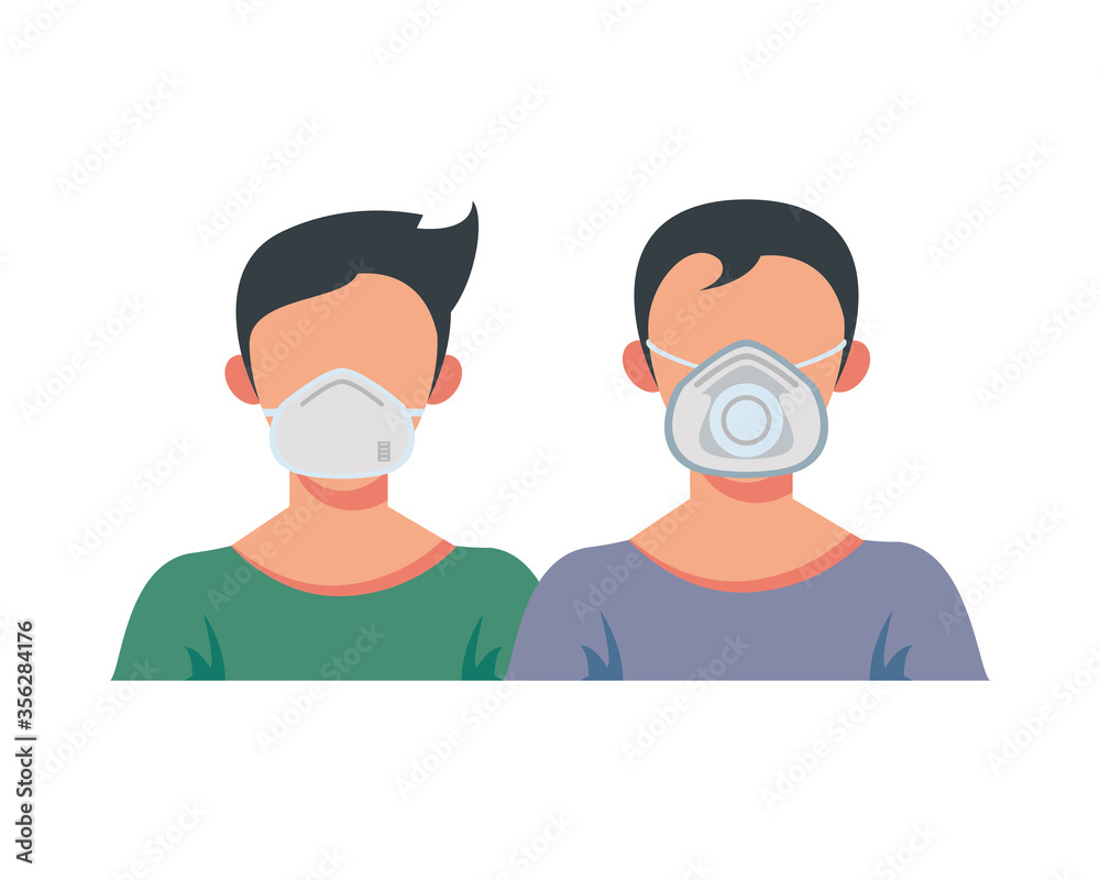 young men wearing medical masks characters young men wearing medical masks characters