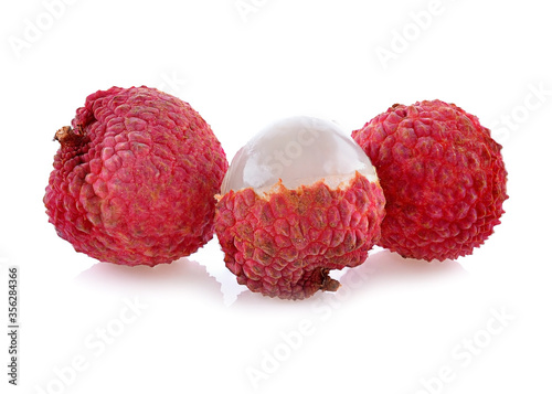 lychees isolated on white background