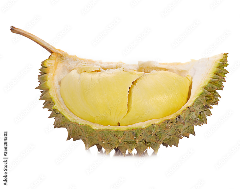 Durian isolated on white background.