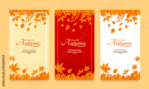 social media template design of sepacial offer with theme autumn