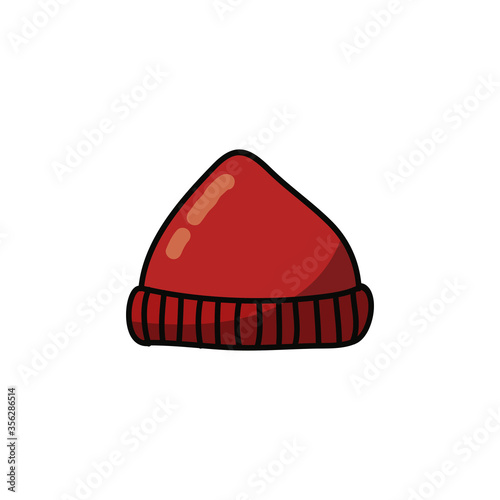 lumberjack hat doodle icon, vector illustration