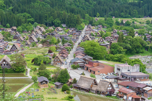 Historical village of Shirakawa-go. Shirakawa-go is one of Japan's UNESCO World Heritage Sites located in Gifu Prefecture, Japan.