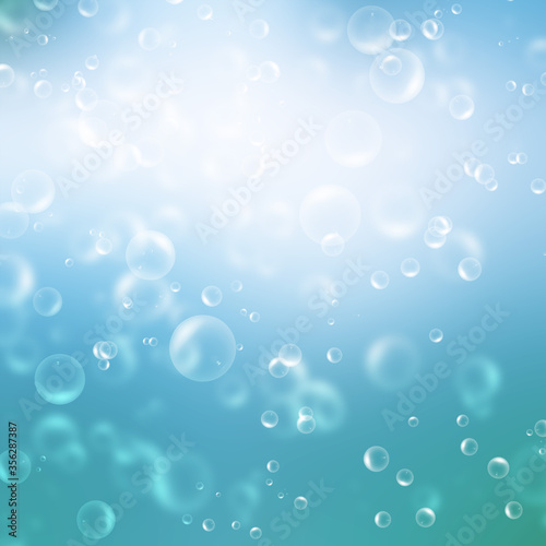 bubbles in the blue water © Sergii