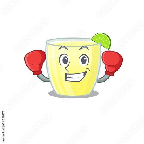 Mascot design of daiquiri cocktail as a sporty boxing athlete
