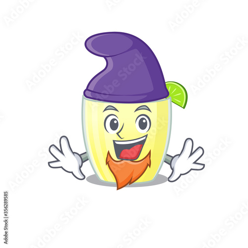 An adorable cartoon design of daiquiri cocktail as an Elf fairytale character