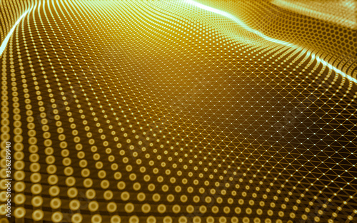 Abstract background. Molecules technology with polygonal shapes  connecting dots and lines. Connection structure. Big data visualization.