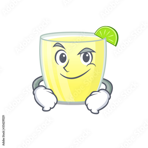 A cute arrogant caricature design of daiquiri cocktail having confident gesture