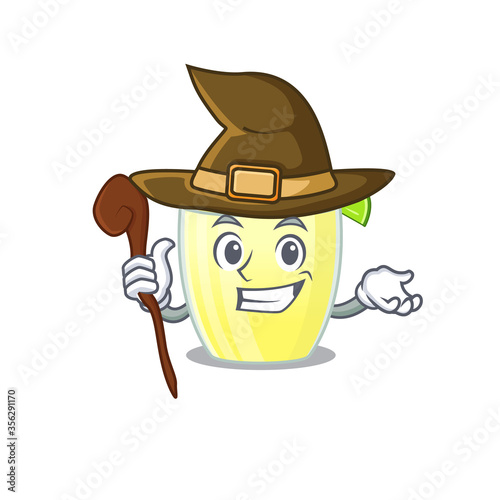 Daiquiri cocktail funny but sneaky witch cartoon character design