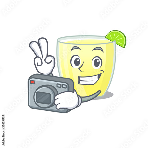 a professional photographer daiquiri cocktail cartoon picture working with camera