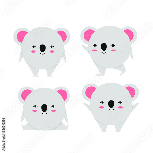 Cute Koala character vector illustration for kids in flat style