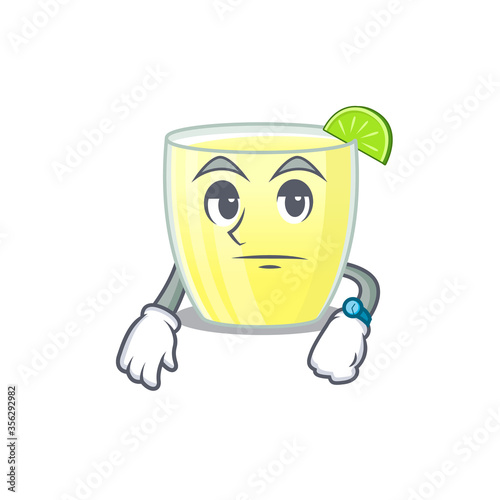 Mascot design style of daiquiri cocktail with waiting gesture