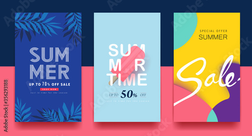 Summer sale background layout banners.voucher discount.Vector illustration template.