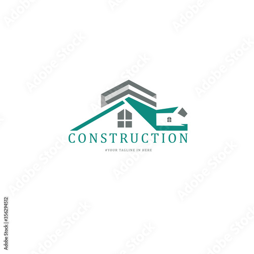 Construction logos inspired by residential buildings