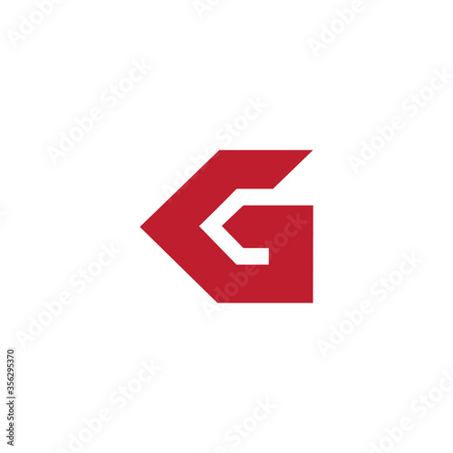abstract letter kg arrow simple geometric logo vector photo