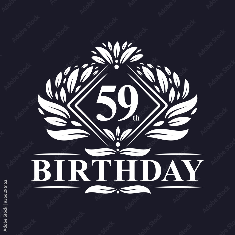 59 years Birthday Logo, Luxury 59th Birthday Celebration. 59 years Birthday Logo, Luxury 59th Birthday Celebration.