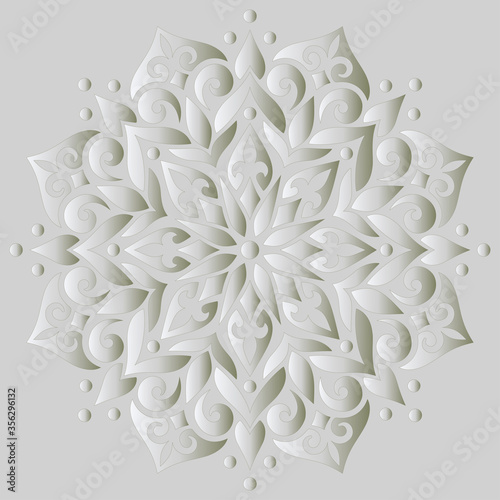 Mandala pattern white 3D gradient good mood