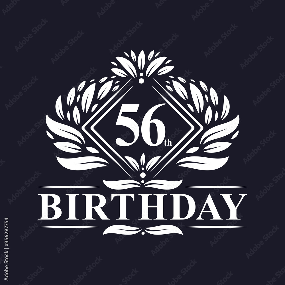 56 years Birthday Logo, Luxury 56th Birthday Celebration. 56 years Birthday Logo, Luxury 56th Birthday Celebration.