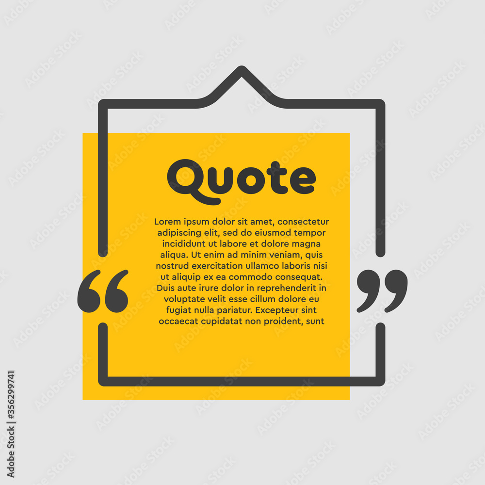 Quote square text with bracket, vector background Quote square text with bracket, vector background