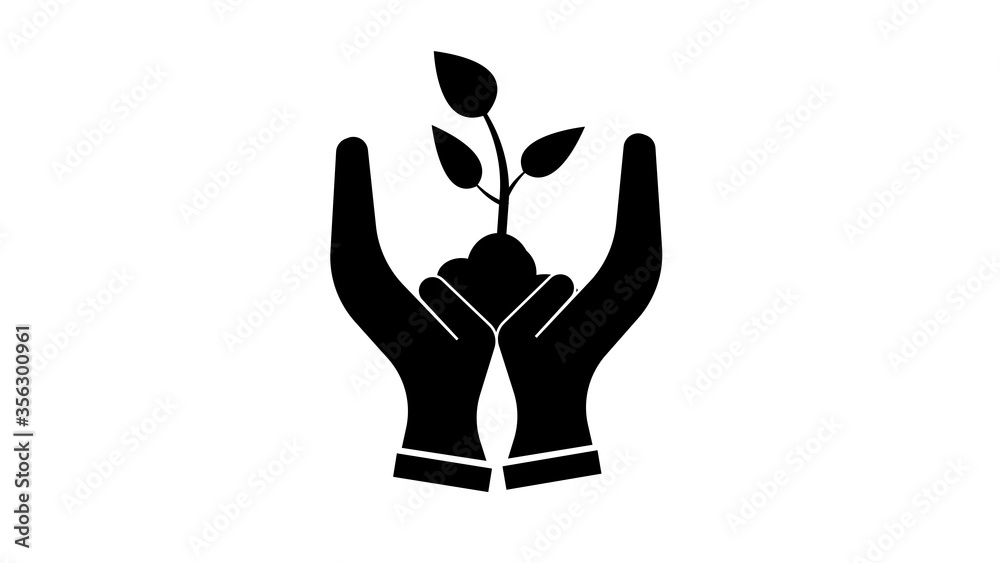 Seedling icon. Plant symbol. Sprout from the ground. Flat style Seedling icon. Plant symbol. Sprout from the ground. Flat style
