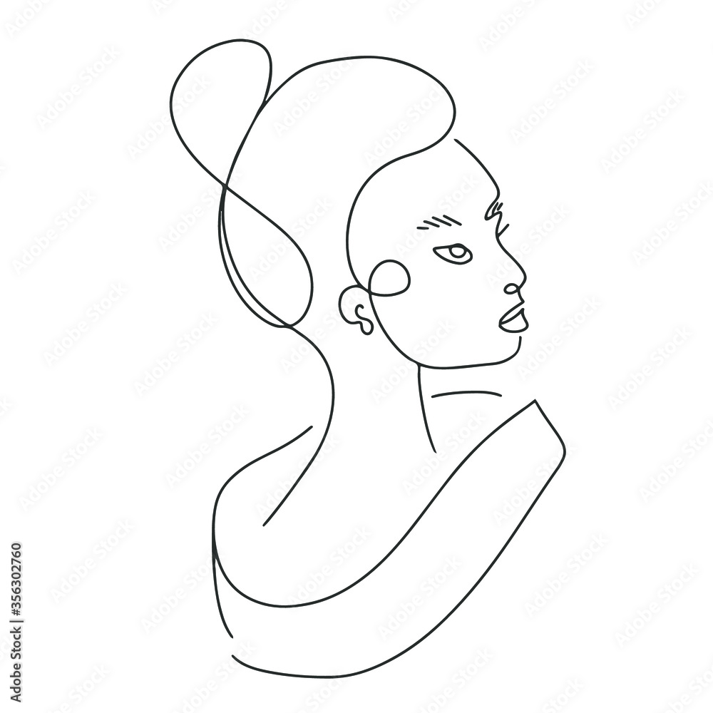 Asian woman portrait continuous line drawing. Abstract minimal woman portrait. Logo, icon, label. Made in vector.
Asian woman portrait continuous line drawing. Abstract minimal woman portrait. Logo, icon, label. Made in vector.