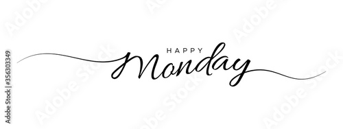 happy monday letter calligraphy banner photo
