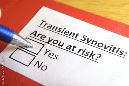 One person is answering question about transient synovitis.
