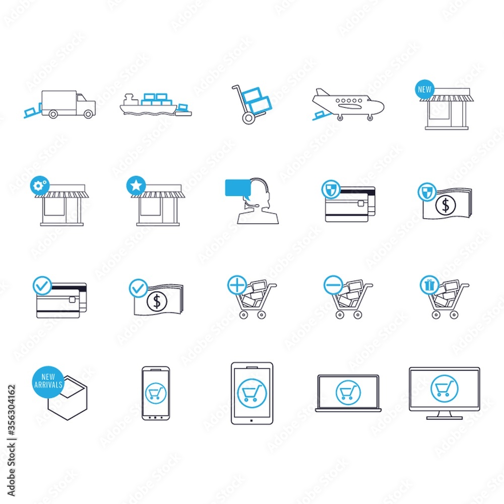 shipping and logistic icons