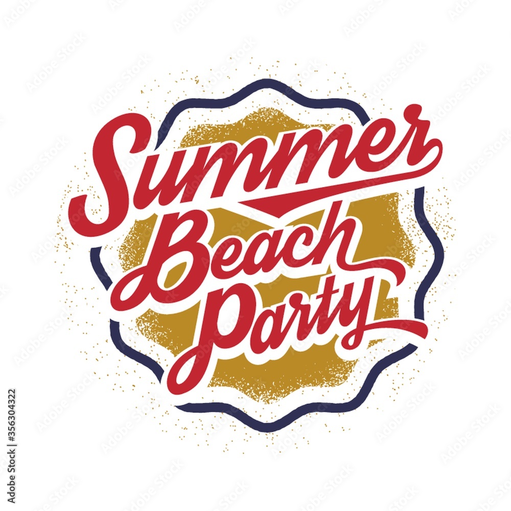 summer beach party label