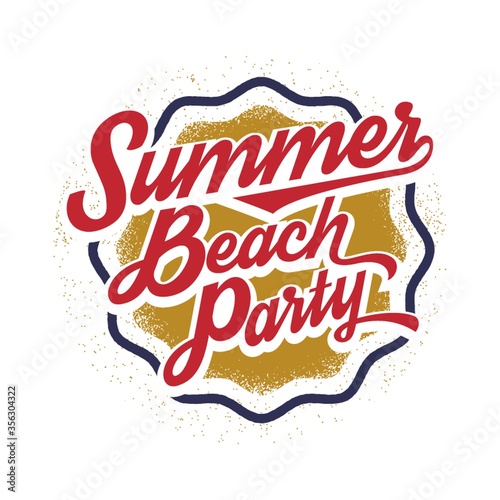 summer beach party label
