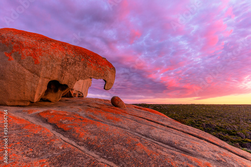 Beautiful spring sunrise over, The Remarkable Rocks ,Flinders Chase National Park.Kangaroo Island,South Australia