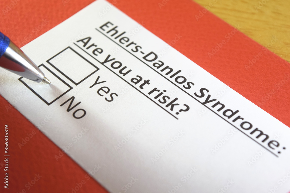 Fototapeta premium One person is answering question about ehlers danlos syndrome.