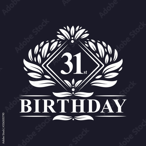 31 years Birthday Logo, Luxury 31st Birthday Celebration.
