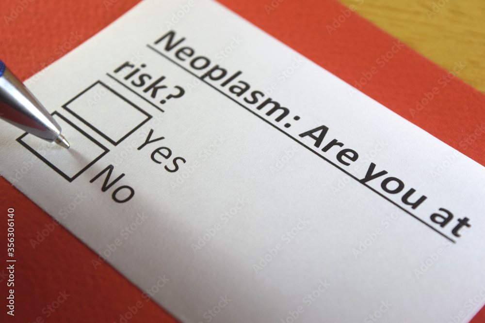 Fototapeta premium One person is answering question about neoplasm.