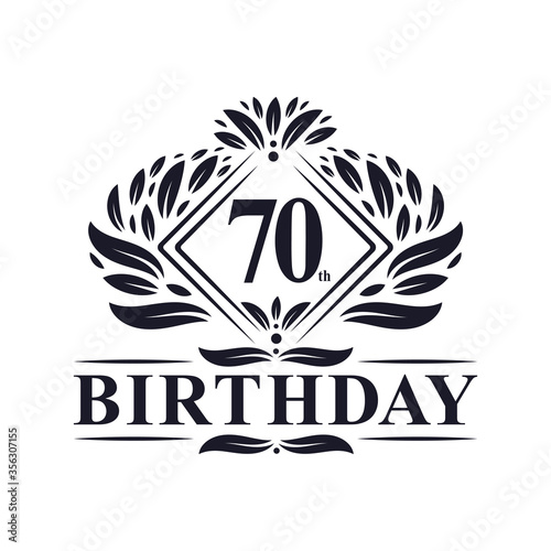 70 years Birthday Logo, Luxury 70th Birthday Celebration.