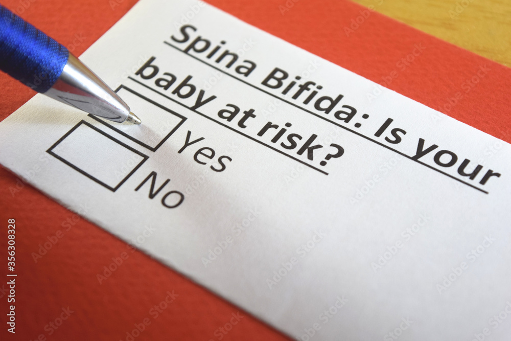 Fototapeta premium One person is answering question about spina bifida.