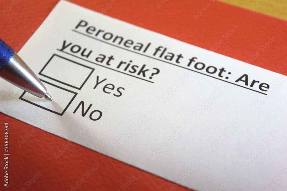 Obraz premium One person is answering question about peroneal flat foot.