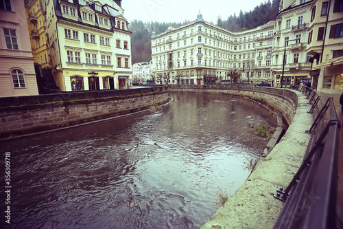 Karlovy Vary Czech Republic / view of the landscape city of Karlovy Vary, a tourist view in the Czechs photo