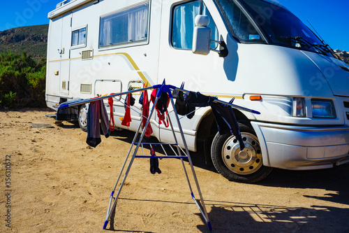 Clothes hanging to dry outdoor